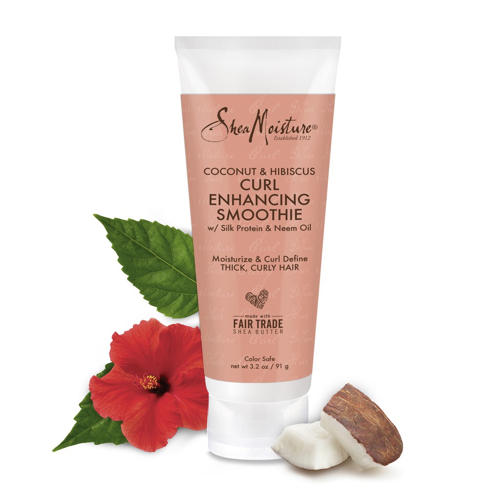 Mặt nạ tóc giữ nếp Shea Moisture COCONUT &amp; HIBISCUS CURL ENHANCING SMOOTHIE - Hity Beauty