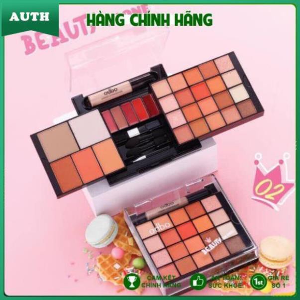 Phấn mắt Odbo Beauty in.one 2 tầng có ô son môi Thái Lan