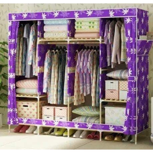 Tủ vải khung gỗ 4 ngăn siêu bền, inbox để chọn màu | BigBuy360 - bigbuy360.vn