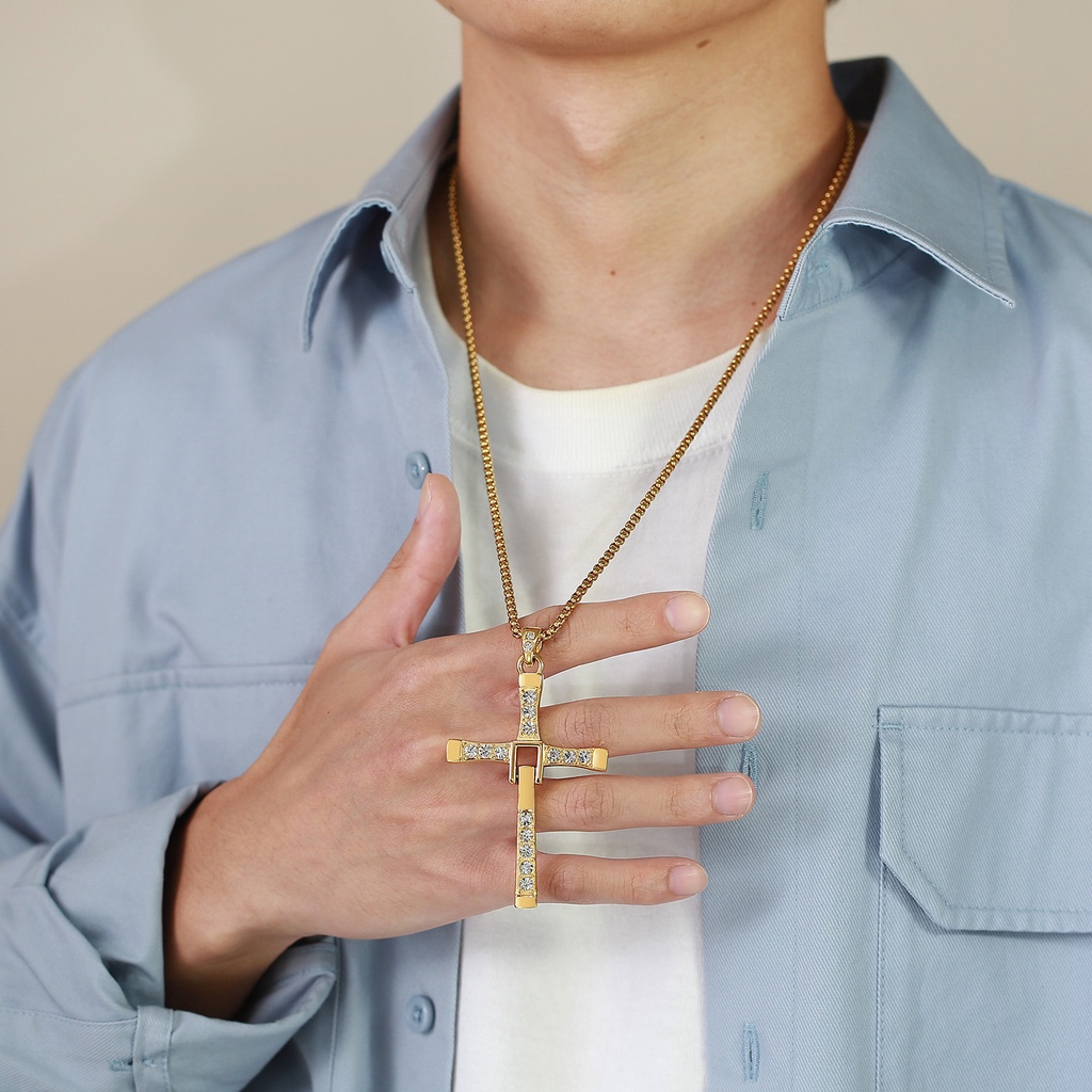 Vòng cổ Mặt Thánh Giá Mạ Vàng Thời Trang Cổ Điển