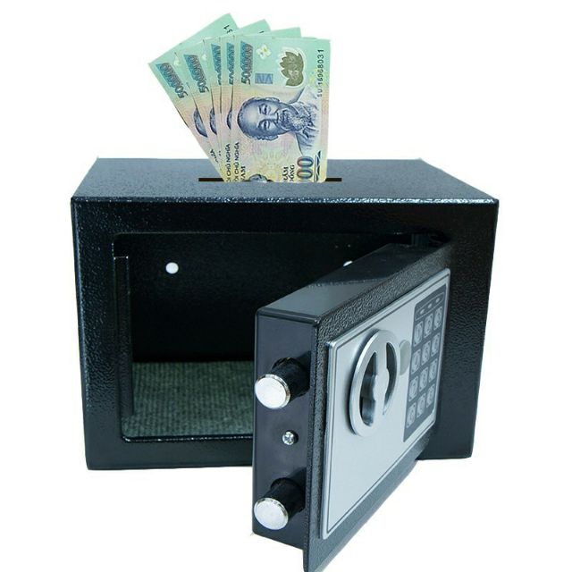 (Có Khe Đút Tiền) Két Sắt Mini 17E Khóa Điện Tử Chống Cháy Nổ