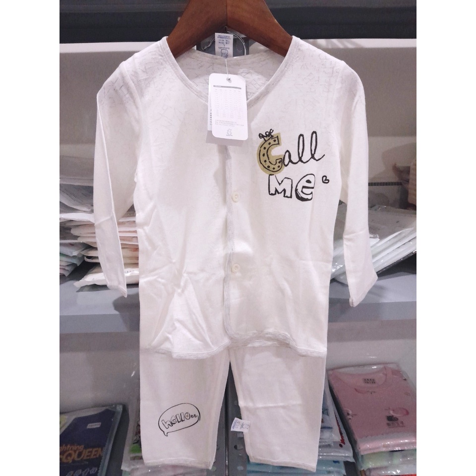 Bộ sơ sinh dài tay xuất nhật, chất vải cotton sợi tre siêu mềm, thoáng mát cho bé