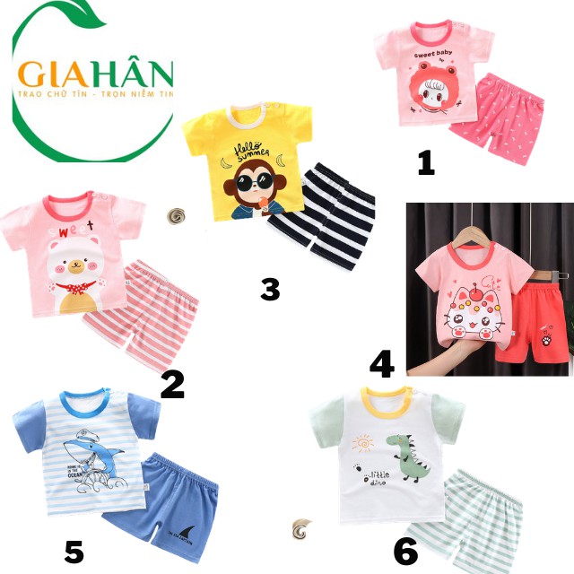 [VIDEO QUAY THẠT] Bộ Quần Áo trẻ Em Cotton 100% Xuất Hàn Cộc Tay Set Bé trai, Bé gái Size Đại 17-35kg Hình Ngộ Nghĩnh