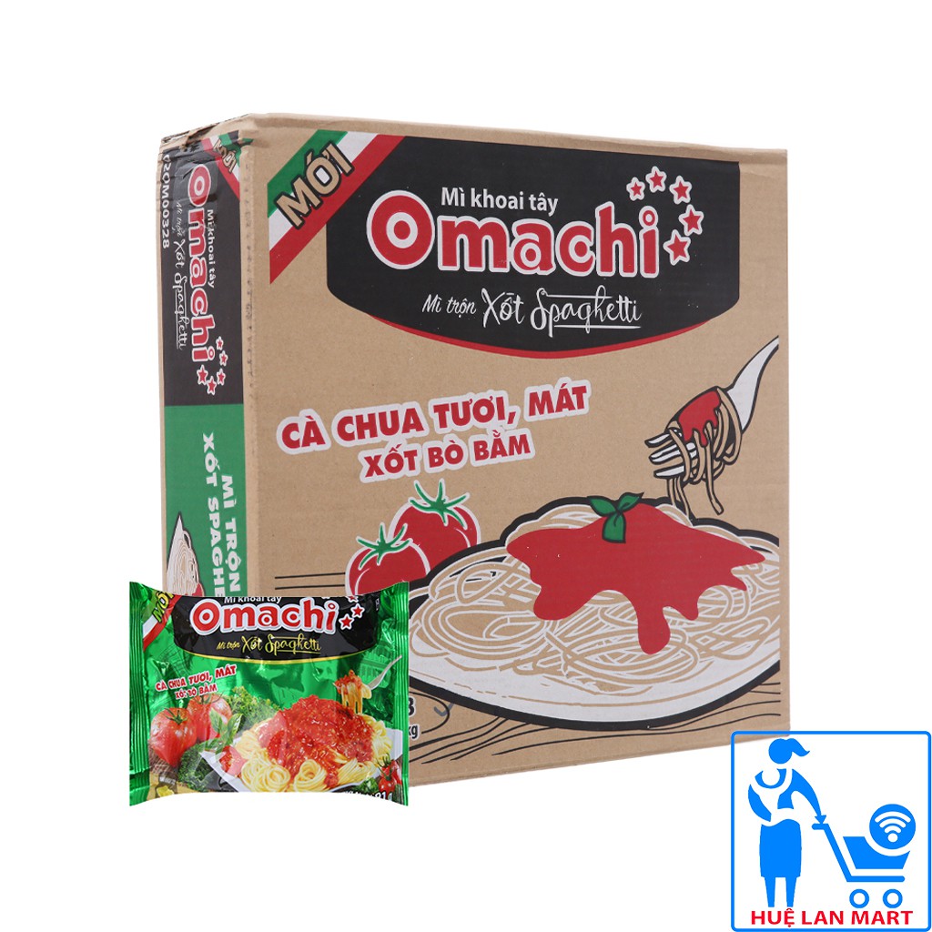 Mì Khoai Tây Omachi Xốt Spaghetti Thùng 30 Gói x 91g/gói