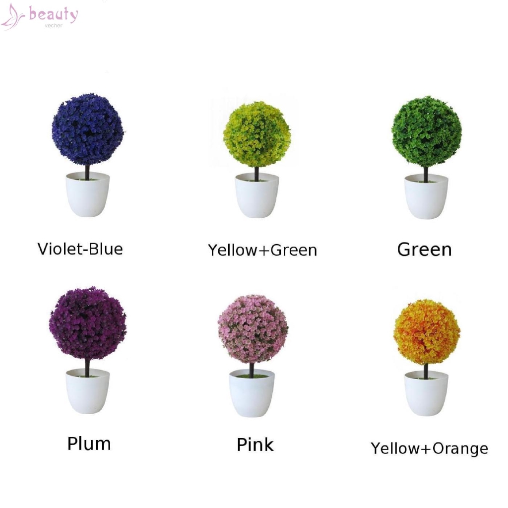 Cây kiểng giả tạo hình tròn đơn giản dùng trang trí nội thất