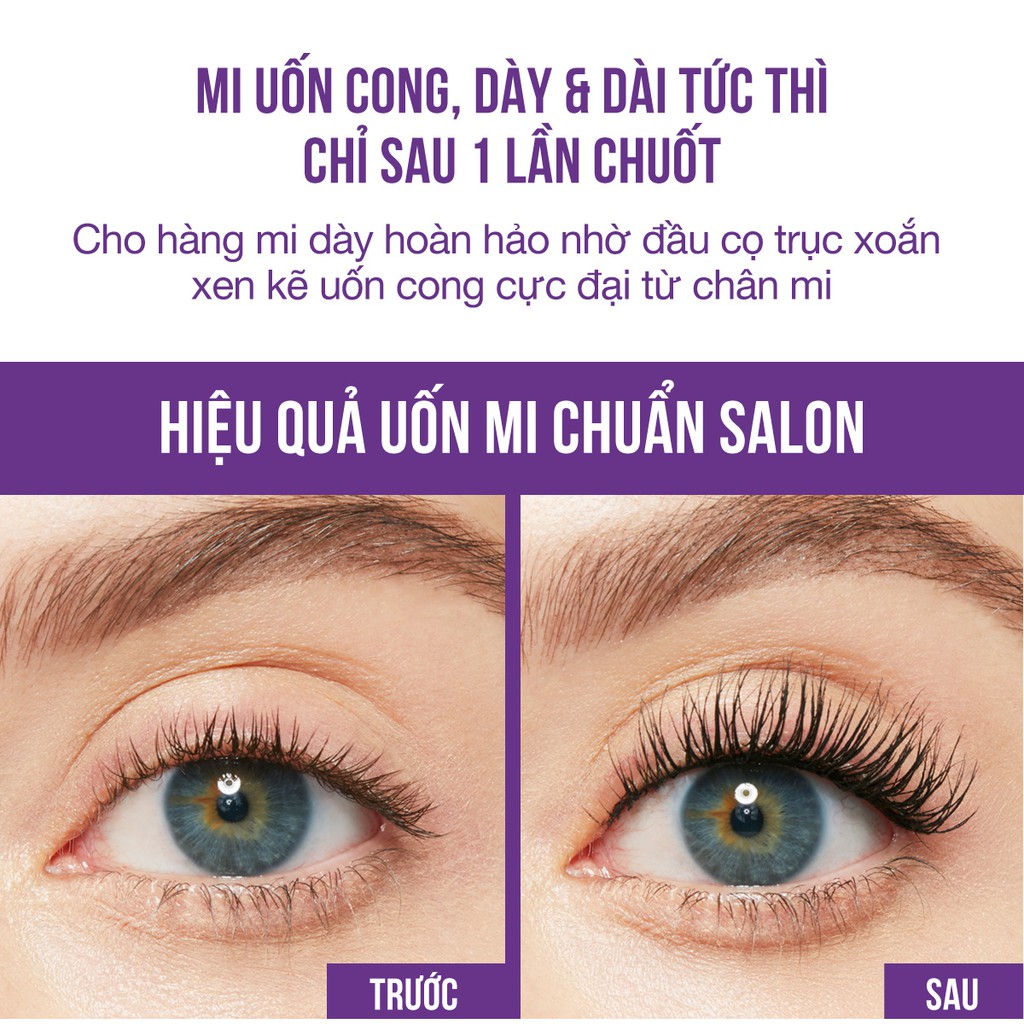 Mascara Uốn Mi, Làm Dài Và Dày Mi Tức Thì Maybelline The Falsies Lash Lift Waterproof