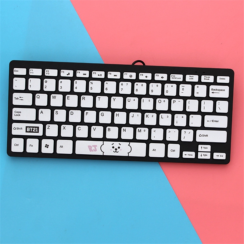 Bàn phím mini phong cách KPOP BTS BT21 Bangtan Boy kết nối USB cho máy tính laptop