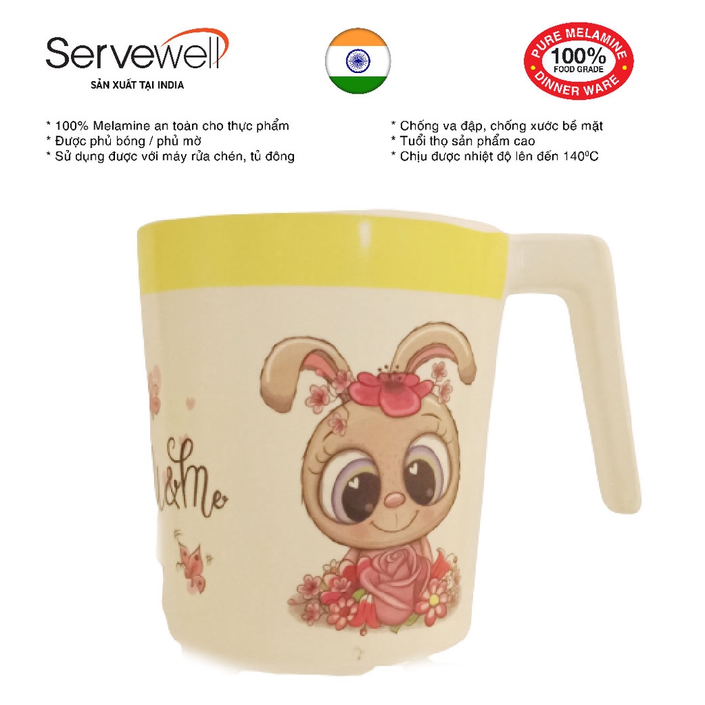Ly trẻ em SERVEWELL (300ml) hoa văn con thỏ C-2174-UM