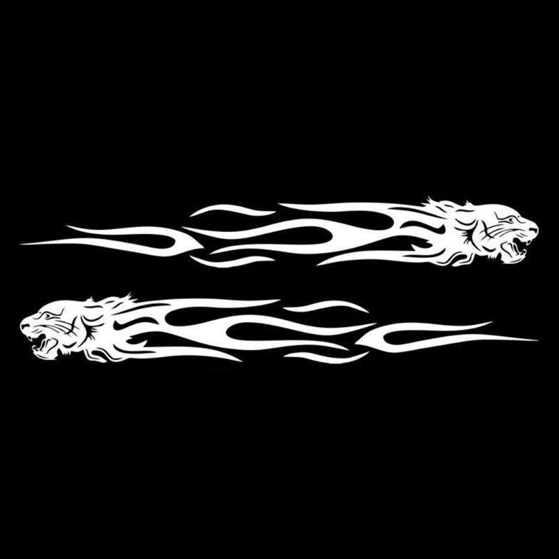 Bộ 2 Miếng Dán Phản Quang Hình Hổ 24cm Trang Trí Xe Hơi / Xe Máy Thời Trang