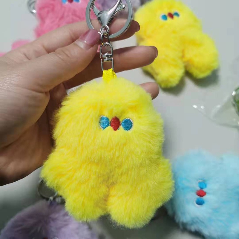 Móc chìa khóa hình thú nhồi bông nhiều màu dễ thương