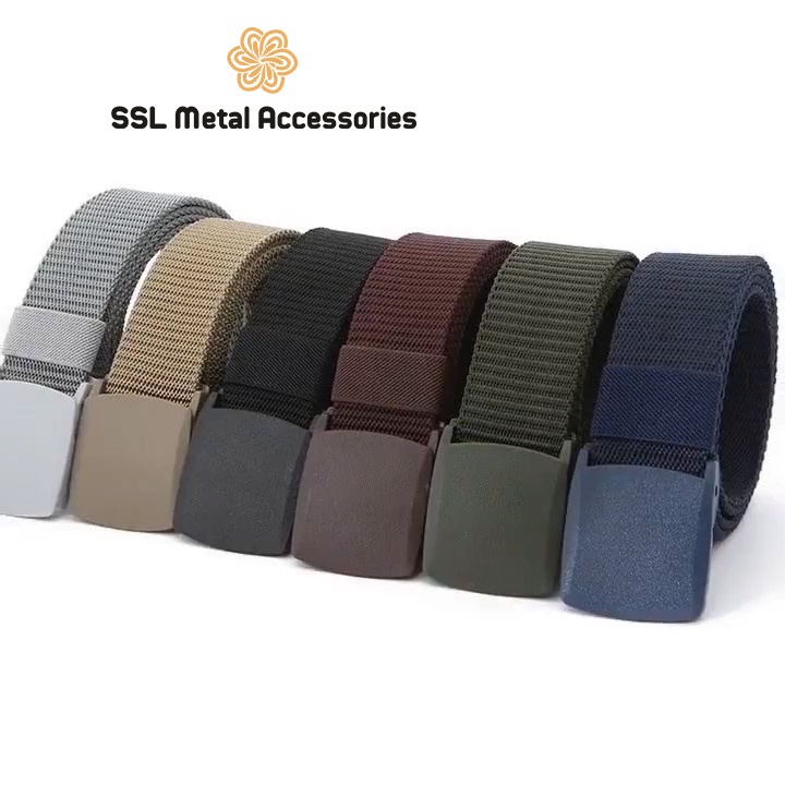 Thắt lưng nam canvas thời trang cao cấp mới dây lưng vải dù, nắp nhựa gập, dây nịt thời trang LH-A055 120cm