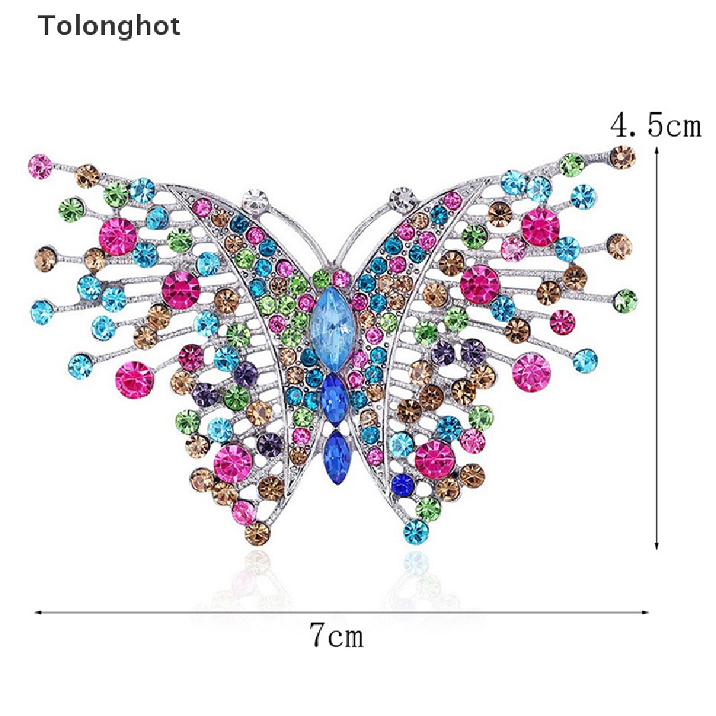 Ghim Cài Áo Hình Bướm Đính Đá Nhiều Màu Sắc Dành Cho Nữ