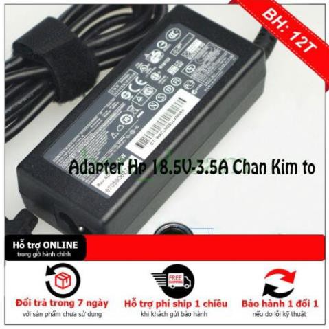 Sạc cho Laptop HP 18.5v-3.5a đầu kim to