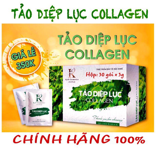 Tảo Diệp Lục Collagen Kyo chính hãng (hộp 30 gói nhỏ)