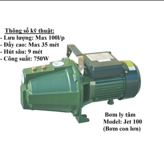 Máy bơm con lợn Newstar Jet 100W quấn dây đồng 100% công nhệ Ý tặng kèm phụ kiện