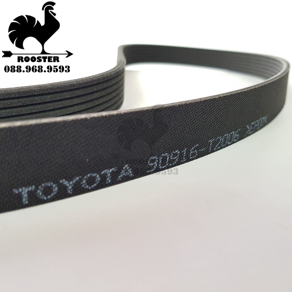 [Chính Hãng] Dây curoa, dây đai tổng (Diezel, 7PK1516) xe Toyota Fortuner, Hilux (Mã:90916T2006)