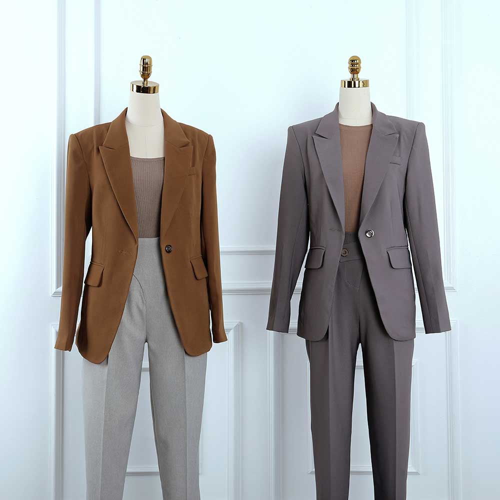 Áo vest blazer form suông, vạt tròn, chất vải dệt Fresco Hàn Quốc mềm mịn, Vest K249, hàng thiết kế cao cấp TK Fashion