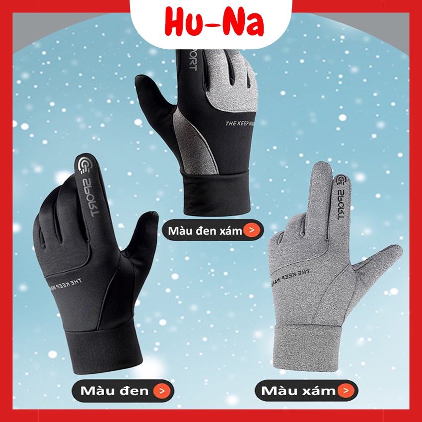 Gang tay nam nữ đi xe máy cảm ứng HuNa bao tay nam GT2 chắn gió bảo hộ đi xe máy mùa đông giữ ấm NaHu