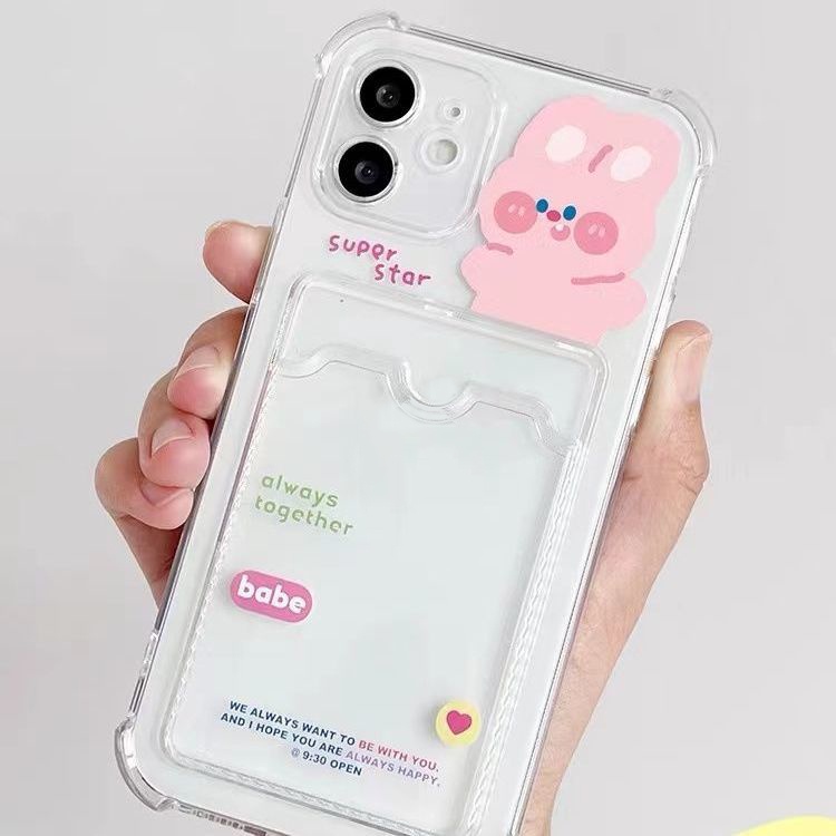 Ốp Điện Thoại TPU Silicon Mềm Trong Suốt Hình Gấu Dễ Thương Cho iPhone 12 13 SE2020 6 6S 7 8 Plus X XS XR 11 Pro Max