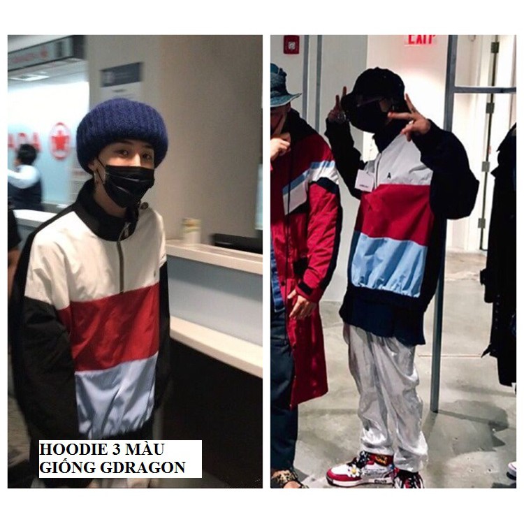 [ORDER] áo gió nhăn dáng Hoodie 3 màu giống GDRAGON và Kris EXO mặc