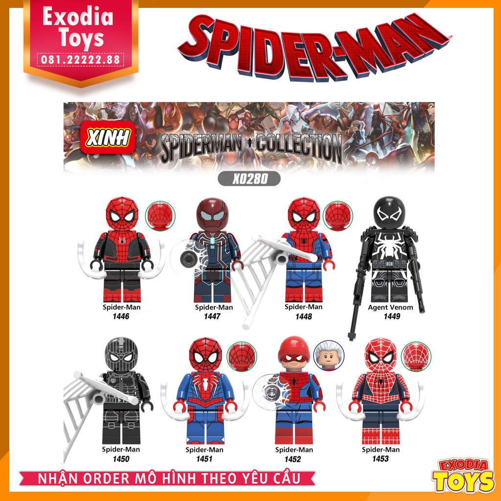 Xếp hình Minifigure Siêu Anh Hùng Spider-Man Người Nhện trong các đa vũ trụ - Đồ Chơi Lắp Ghép Sáng Tạo - X0280