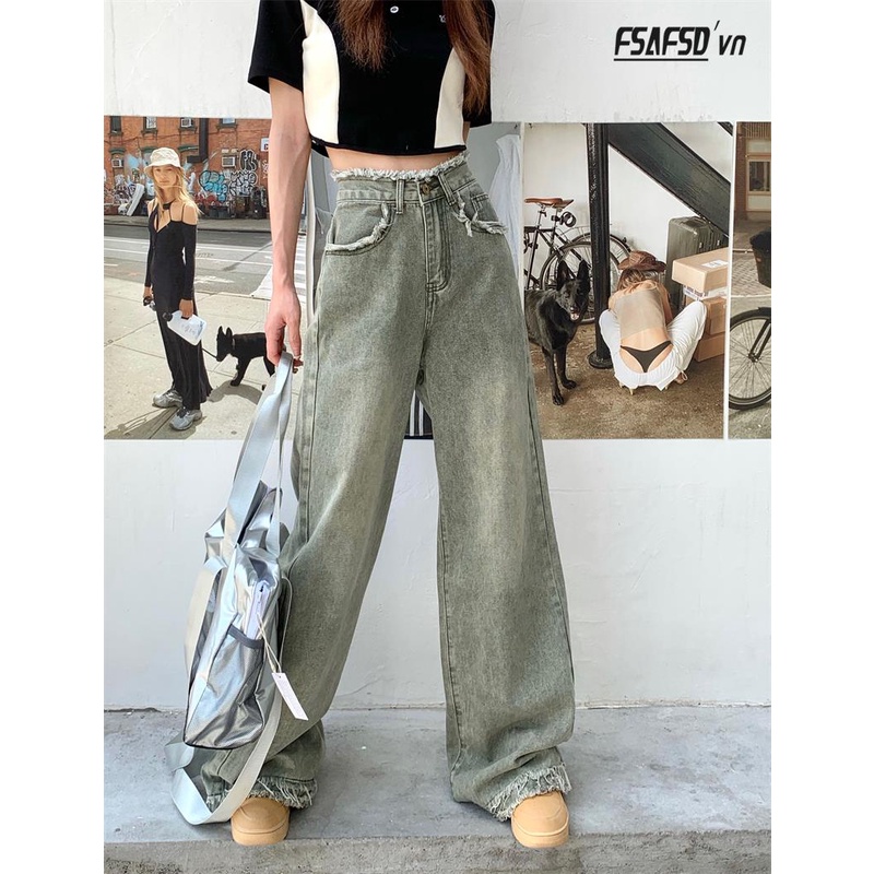 Quần Jeans Dài Ống Rộng Thời Trang Dành Cho Nữ