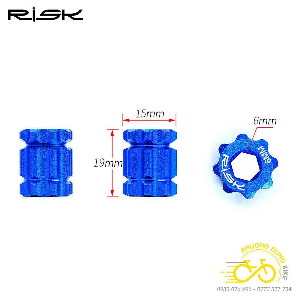Vam nhôm tháo nắp trục giữa cốt rỗng xe đạp RISK - 1 Cái