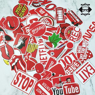 Set hình dán / sticker tone màu đỏ 020.