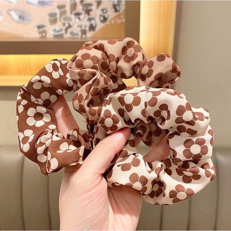 RẺ VÔ ĐỊCH  1 CHIẾC DÂY BUỘC TÓC CRUNCHIES HỌA TIẾT DỄ THƯƠNG PHONG CÁCH HÀN QUỐC