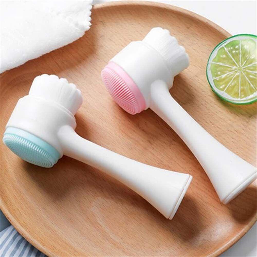 Cọ Rửa Mặt Silicone Hai Mặt Loại Bỏ Mụn Đầu Đen Làm Sạch Sâu Dịu Nhẹ