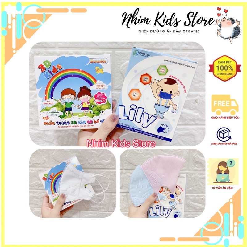 Khẩu trang Lily cho bé (hộp 10 cái)