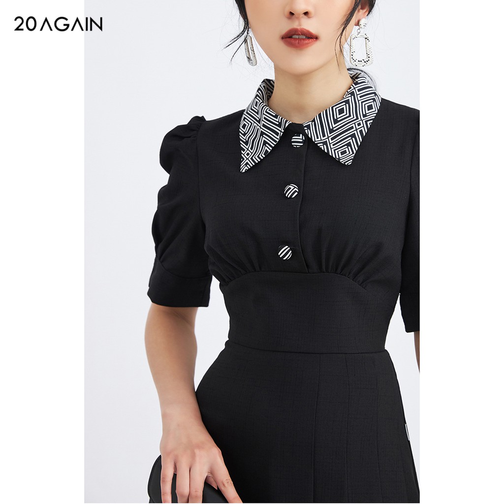 Đầm váy nữ công sở 20AGAIN đủ màu, đủ size, thiết kế dài tay phối cổ DEA1091 | BigBuy360 - bigbuy360.vn