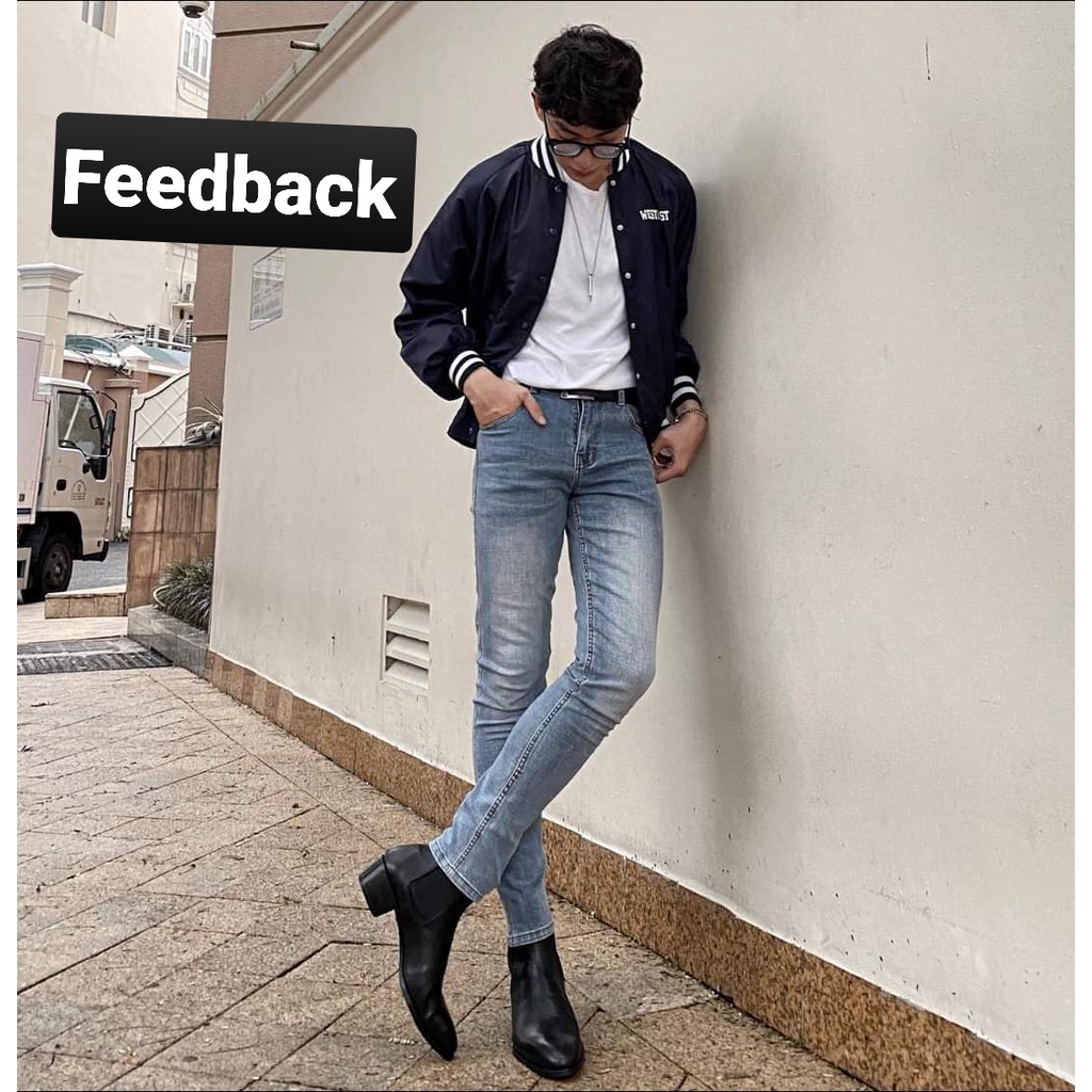 Quần jean nam rách xước cao cấp màu xanh nhạt chất bò co giãn ống đứng dáng ôm skinny DC Denim [5678] | BigBuy360 - bigbuy360.vn