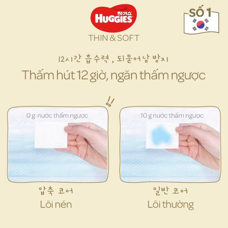 Tã dán/Tã quần Hàn Quốc Huggies Thin &amp; Soft mỏng tàng hình size M54, L46/L44, XL42/XL36, XXL28