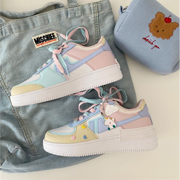 Giày thể thao sneaker nữ Ulzzang Unicorn, đế độn kèm phụ kiện