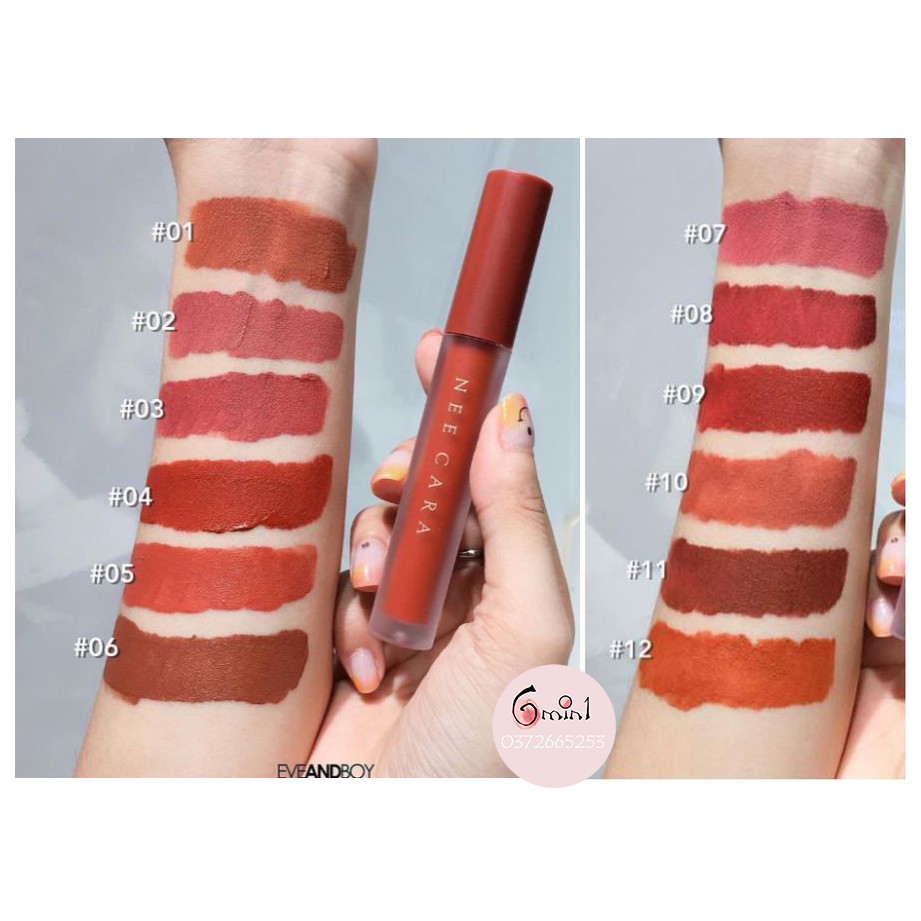 [HOT] Son Lì Nee Cara Velvet Matte Lip Glaze NA1961 4g