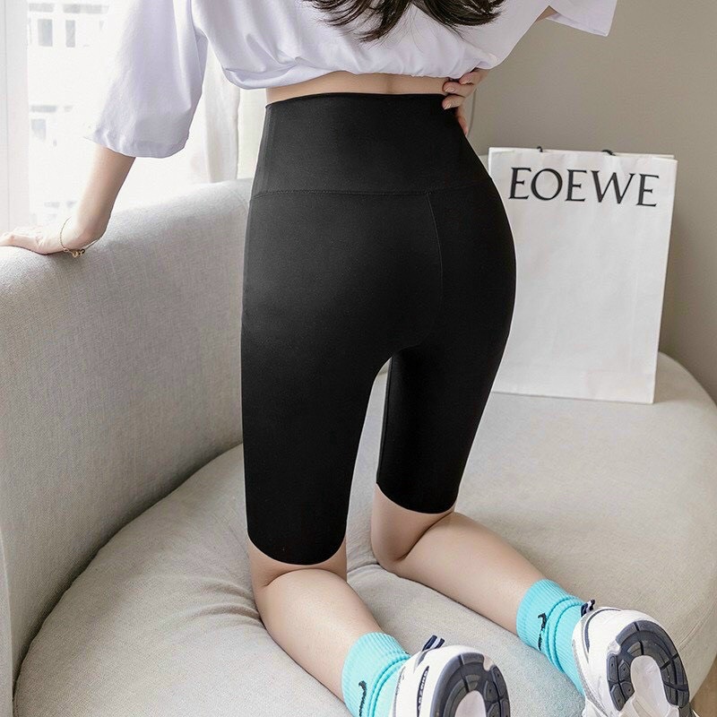 Quần Legging Nữ H&amp;M ngắn không túi màu đen cao cấp, thun co giãn 4 chiều, vải đẹp dày dặn, thoáng mát.