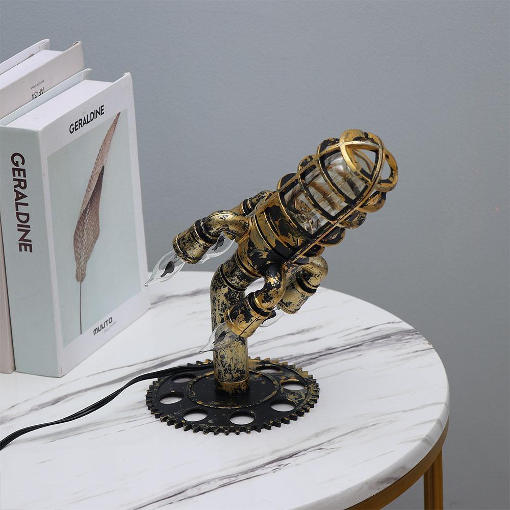 GOGOUP Đèn Ngủ Để Bàn Hình Tên Lửa Phong Cách Steampunk Mới