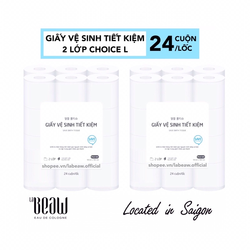 Giấy vệ sinh tiết kiệm CHOICE L 24 cuộn x 2 rất tiện lợi cho gia đình đông người và nơi công cộng