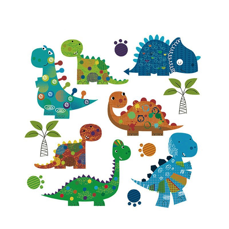 (Hàng Mới Về) Miếng Dán Ủi Lên Quần Áo Hình Khủng Long Dễ Thương