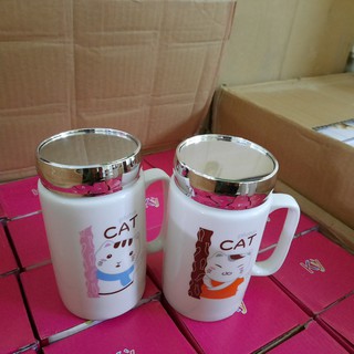 Cốc sứ giữ nhiệt nắp gương