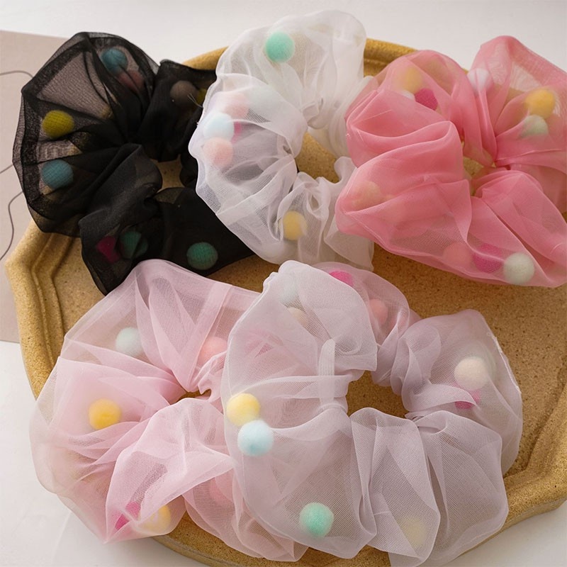Dây Buộc Tóc Vải Organza Co Giãn Dễ Thương Cho Nữ
