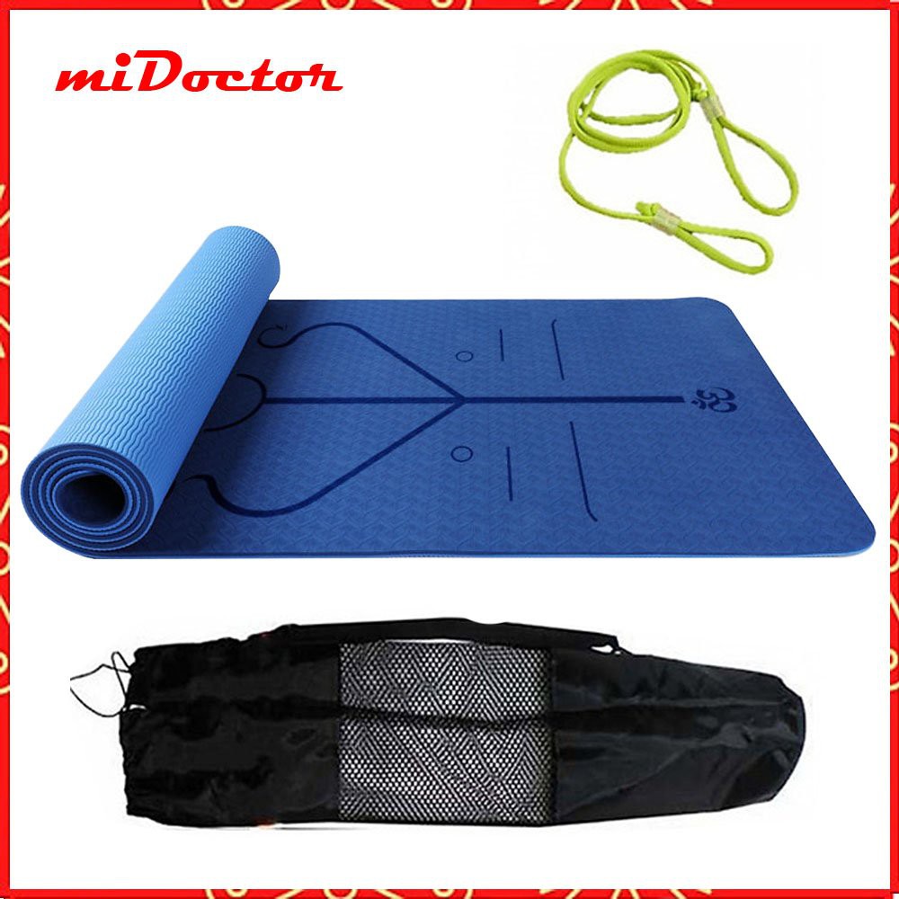 Thảm Tập Yoga Định Tuyến 2 Lớp miDoctor + Bao Đựng Thảm Tập Yoga Định Tuyến + Dây Buộc Thảm Tập Yoga (màu ngẫu nhiên)