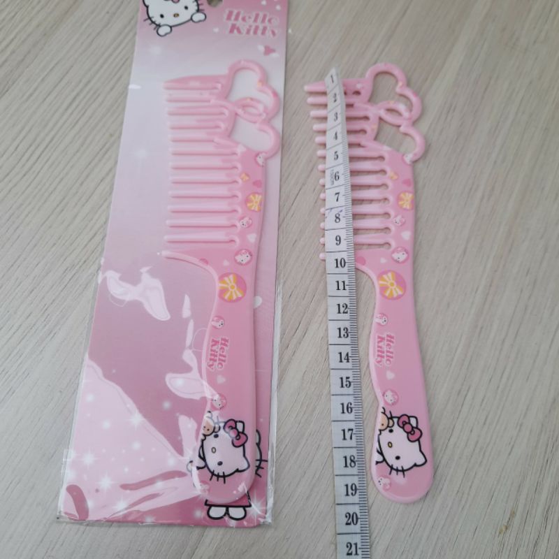 Lược thưa chải tóc kitty màu hồng 2 trái tim (19cm)