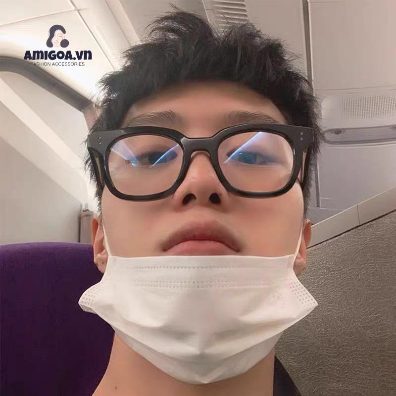 Mắt Kính Gọng Vuông Màu Xanh Dương Thời Trang Sang Trọng