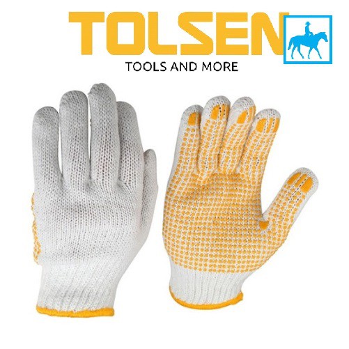 Bao Tay Dệt Kim Đốm Găng Tay Bảo Hộ Lao Động Làm Vườn size XL Garden Gloves TOLSEN 45006