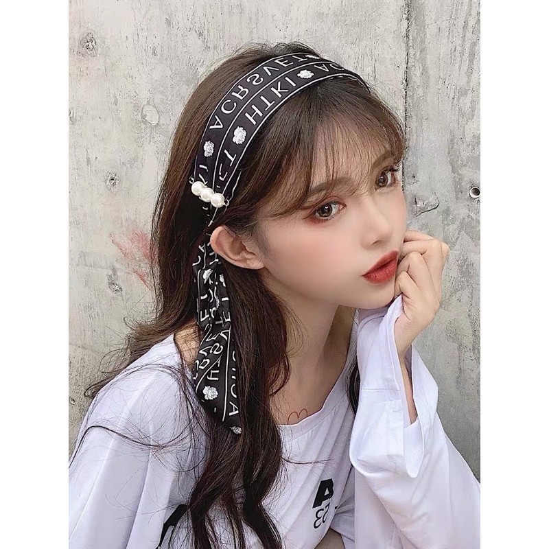Cài tóc thời trang in chữ đính hạt - Băng đô tóc kiểu mới - Maben