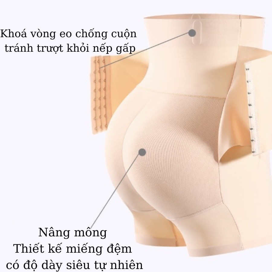 Quần độn mông su cạp cao móc cài trước, định hình giúp eo thon gọn hàng cao cấp