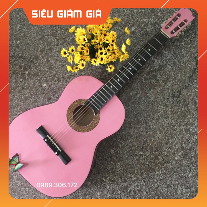 Guitar Classic màu hồng giá rẻ (kèm bao)