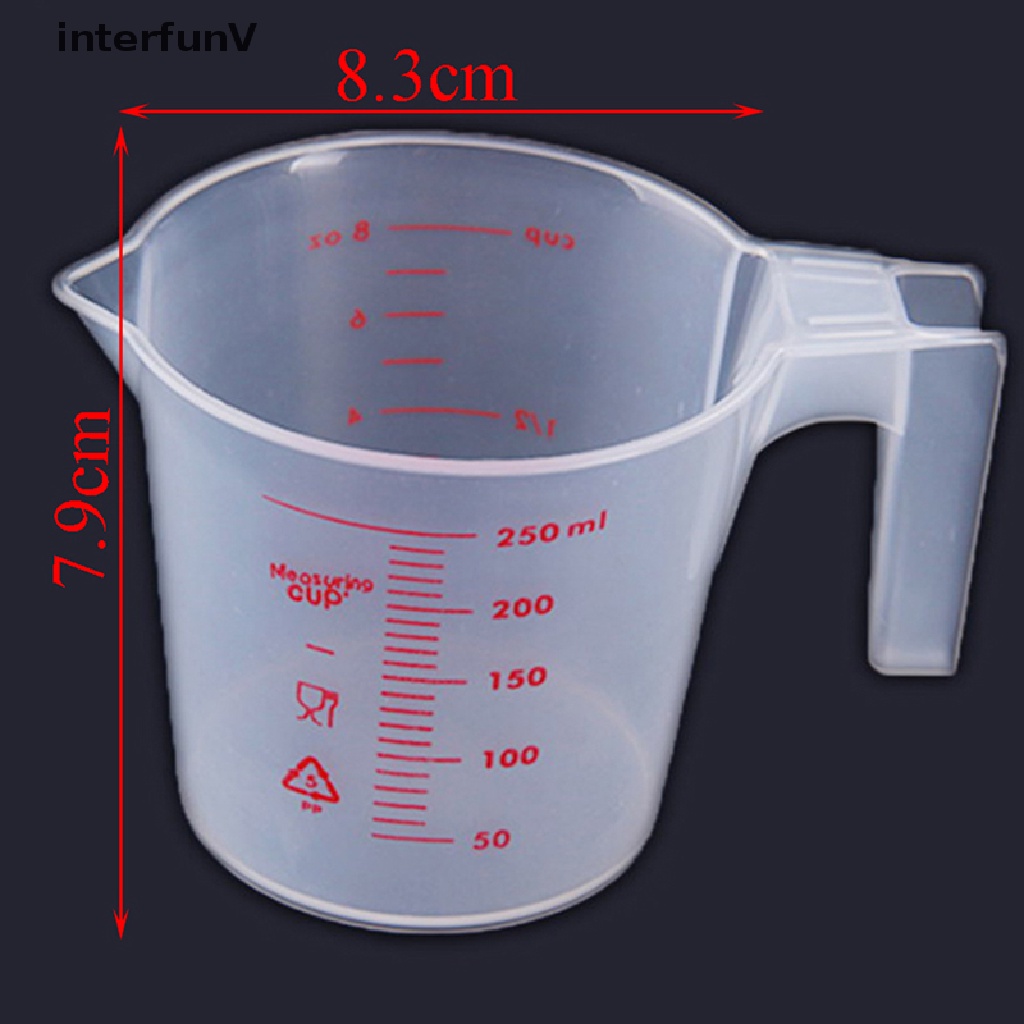 Cốc Đong Dung Dịch Bằng Nhựa Trong Suốt 250ml Có Tay Cầm Tiện Dụng Cho Nhà Bếp